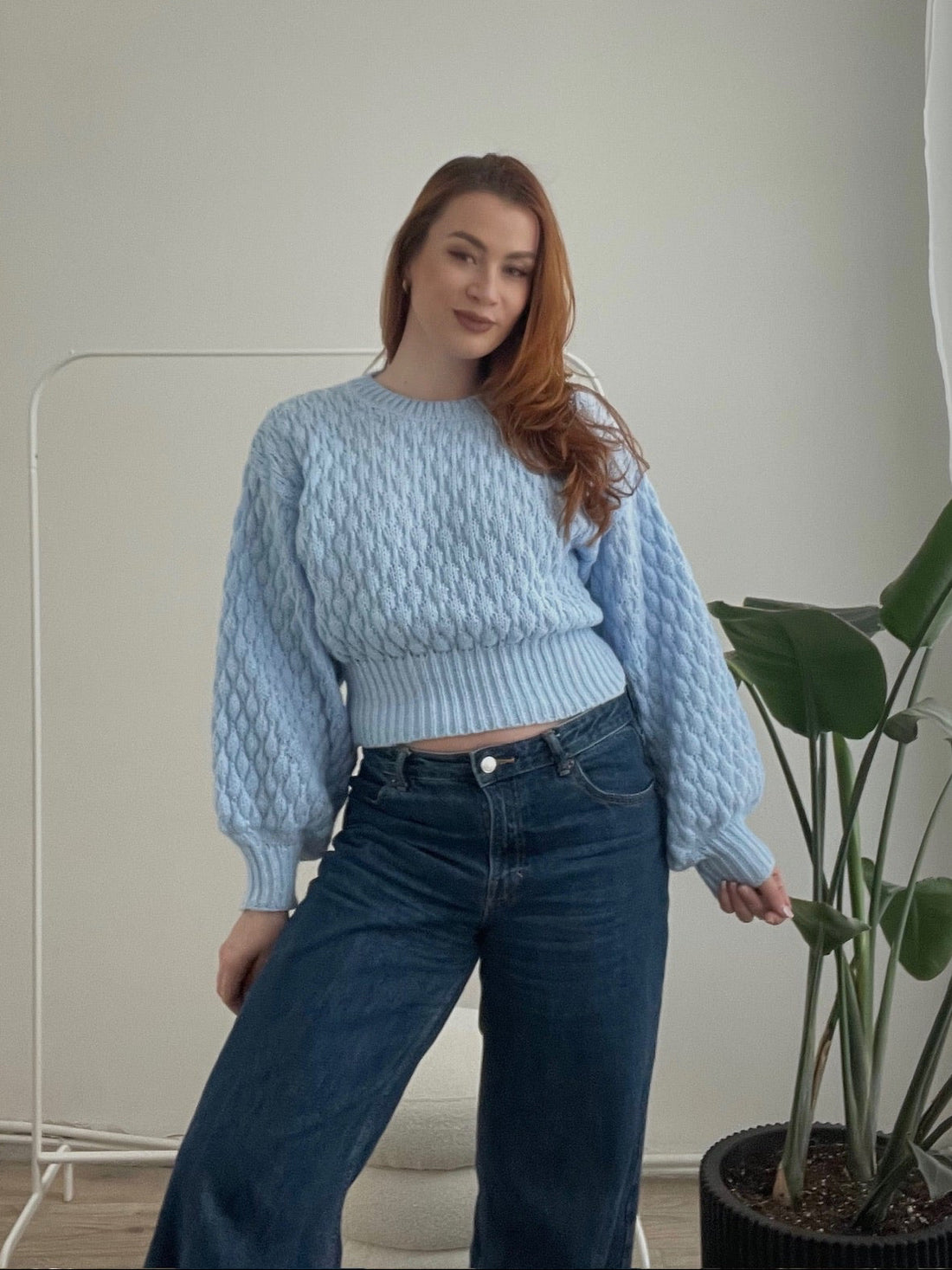 Strickpullover Thalia in Hellblau